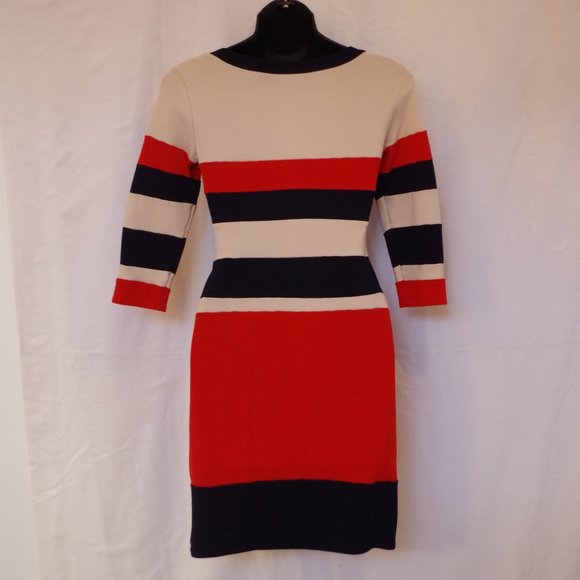 DKNY Heavy Weight Double Knit Striped Dress- Sz. XS - Picture 3 of 4